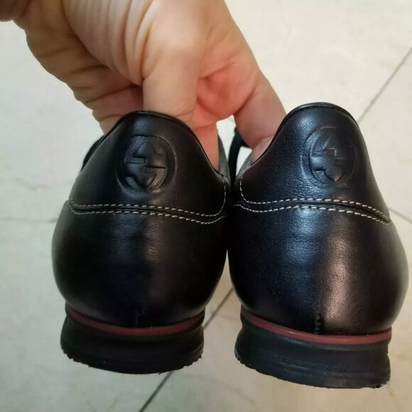 GUCCI GUCCISSIMA LEATHER SNEAKERS BLACK & RED 39 - Picture 8 of 16
